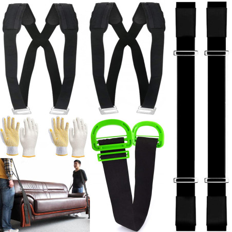 Yelikit Sangles déménagement pour meubles, 2 sangles levage réglables et sangle de levage pour une personne pour déplacer des me