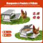 Mangeoire Automatique pour Poulets, Auge en Acier Galvanisé ImperméAble à l'eau et à Ouverture Automatique, ProtèGe la Nourritur Mangeoire Automatique pour Poulets, Auge en Acier Galvanisé ImperméAble à l'eau et à Ouverture Automatique, ProtèGe la Nourritur