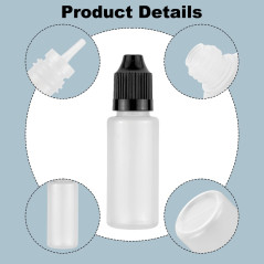 Flacons en PEBD de 20 ml - 6 couleurs - Pour gouttes ophtalmiques et la plupart des liquides - Bouchons de sécurité enfants et b