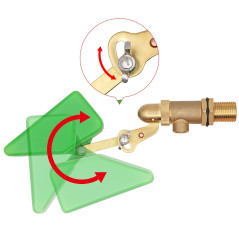 MUALROUS Vanne à Flotteur 1/2" En Laiton Avec Flotteur En Plastique Pour Montage Sur Réservoir, Vanne à Boisseau Sphérique Pour 