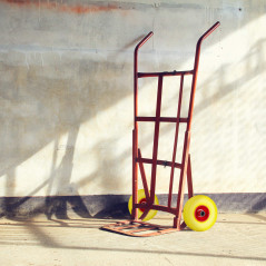 Relaxdays Roue de brouette, caoutchouc, 3.00-4", 2x roue de rechange, pour axe de 25 mm, 260x85 mm, jaune-rouge