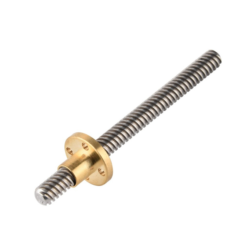 Accessoires Imprimante 3D, T8 Broche Filetée Trapézoïdale Vis de Plomb + Ecrou T8, Pas 2mm, Fil de Vis 8mm, Acier Inoxydable, po Accessoires Imprimante 3D, T8 Broche Filetée Trapézoïdale Vis de Plomb + Ecrou T8, Pas 2mm, Fil de Vis 8mm, Acier Inoxydable, po