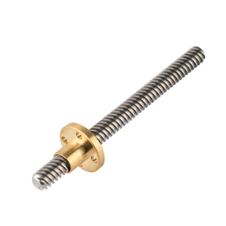 Accessoires Imprimante 3D, T8 Broche Filetée Trapézoïdale Vis de Plomb + Ecrou T8, Pas 2mm, Fil de Vis 8mm, Acier Inoxydable, po