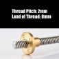 Accessoires Imprimante 3D, T8 Broche Filetée Trapézoïdale Vis de Plomb + Ecrou T8, Pas 2mm, Fil de Vis 8mm, Acier Inoxydable, po Accessoires Imprimante 3D, T8 Broche Filetée Trapézoïdale Vis de Plomb + Ecrou T8, Pas 2mm, Fil de Vis 8mm, Acier Inoxydable, po