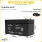 Offgridtec AGM Batterie solaire Extrem zyklenfest 1,2 Ah 20 stünde 12 V, 2–01–001975 Offgridtec AGM Batterie solaire Extrem zyklenfest 1,2 Ah 20 stünde 12 V, 2–01–001975