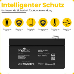 Offgridtec AGM Batterie solaire Extrem zyklenfest 1,2 Ah 20 stünde 12 V, 2–01–001975