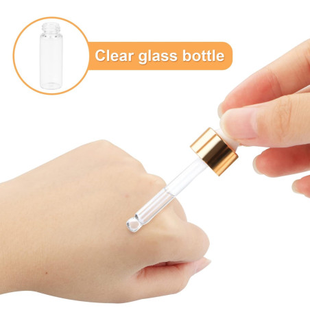 NOLACE Flacons en Verre 5ML Avec Pipette, 25 Pièces - Bouteilles Vides Avec Compte-gouttes Pour Huiles Essentielles, Parfum, Hui