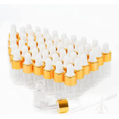 NOLACE Flacons en Verre 5ML Avec Pipette, 25 Pièces - Bouteilles Vides Avec Compte-gouttes Pour Huiles Essentielles, Parfum, Hui