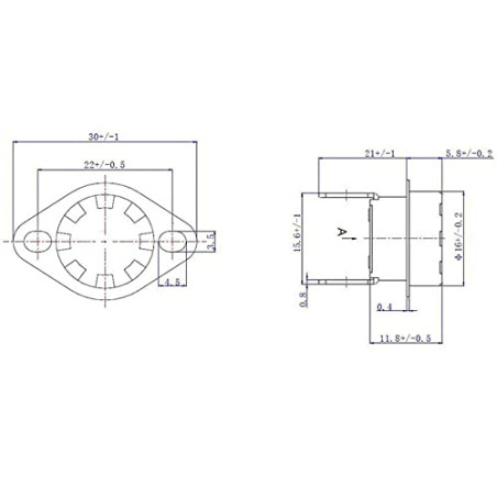 KSD301Interrupteur thermostatique, capteur de température, thermostat de contrôle thermique, Interrupteur thermostatique 250V/10