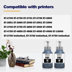 LAIPENG 102 Encre Compatible avec Epson 102 pour Ecotank ET-2700 ET-2750 ET-2751 ET-2756 ET-2850 ET-2851 ET-2856 ET-3700 ET-3750