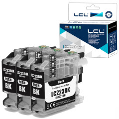 LCL Cartouche d'encre Compatible LC-223 LC223 XL LC-223BK LC223BK (3 Noir) Remplacement pour Brother MFC-J4420DW/MFC-J4620DW/MFC