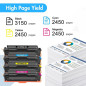 207X 207A Cartouche de Toner Compatible pour HP 207X 207A Color LaserJet Pro MFP M283fdw M255dw M282nw M283fdn M255nw W2210X W22