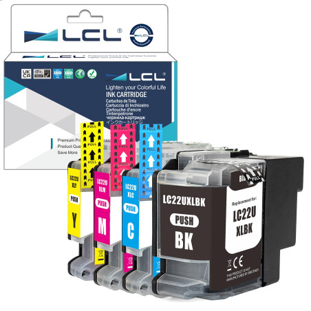LCL Cartouches d'encre Compatible LC22UXL LC-22UXL LC22U LC-22U LC20E LC-22UBK LC-22UC LC-22UM LC-22UY XL Remplacement pour Brot