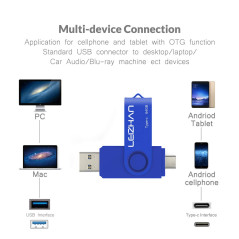leizhan Clé USB C 64Go, 2-en-1 Dual Clé USB 3.0, Cle USB Type C, Clé USB pour Smartphone Android, Clé USB Personnalisée, Cle USB
