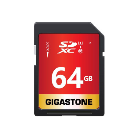 Gigastone 64 Go SDXC Carte Mémoire, Prime Série, Vitesse de Transfert allant jusqu'à 80 Mo/s. pour photos, vidéos, musique, fich
