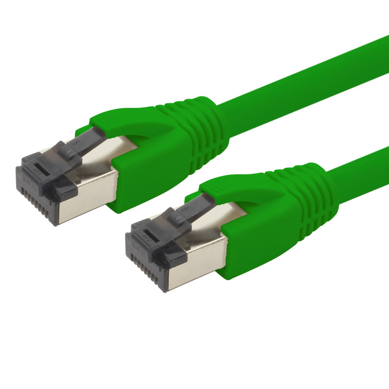 Câble réseau Cat 8 de 0,25 m Câble CAT8 vert - 1 pièce Cat.8 Lan 2000 MHz 40 Gbit s 40GBase-T Poe+ patch cable Câble Ethernet LS