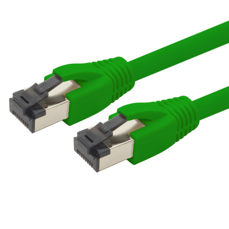 Câble réseau Cat 8 de 0,25 m Câble CAT8 vert - 1 pièce Cat.8 Lan 2000 MHz 40 Gbit s 40GBase-T Poe+ patch cable Câble Ethernet LS