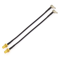 Eightwood Cable SMA Antenne 4G Câble SMA 4G LTE CRC9 Angle Droit Mâle vers SMA Femelle Câble RG174 6 Pouces 15cm 2PCS pour Route