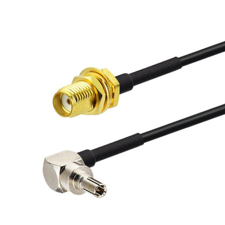 Eightwood Cable SMA Antenne 4G Câble SMA 4G LTE CRC9 Angle Droit Mâle vers SMA Femelle Câble RG174 6 Pouces 15cm 2PCS pour Route