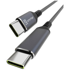 Smrter Câble USB 2.0 USB-C® - Anthracite - 0,4 m - Fonction OTG - Rond - Gaine en Tissu
