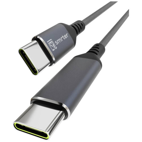 Smrter Câble USB 2.0 USB-C® - Anthracite - 0,4 m - Fonction OTG - Rond - Gaine en Tissu