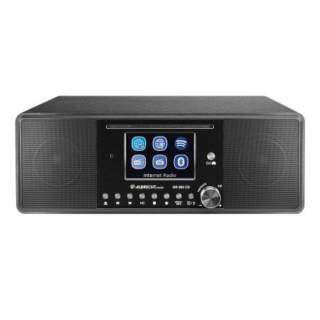 Albrecht DR 895 CD Système Compact Dab+/FM/Internet/CD, Noir, avec écran Couleur 4", Musique stéréo et Podcast, USB, contrôle pa