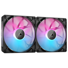 CORSAIR iCUE LINK RX140 RGB 140mm Ventilateurs PWM avec Hub Système iCUE LINK - Roulement à Dôme Magnétique - Dual Pack - Noir