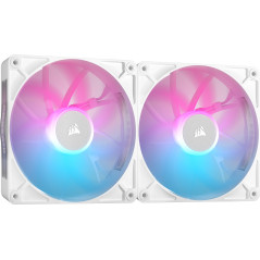 CORSAIR iCUE Link RX140 RGB 140mm Ventilateurs PWM avec Hub Système iCUE Link - Roulement à Dôme Magnétique - Dual Pack - Blanc