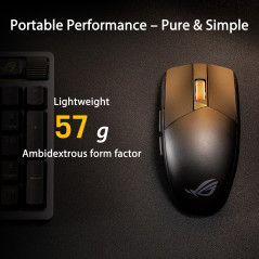ASUS ROG Strix Impact III Wireless - Souris Gaming ambidextre sans-Fil légère de 57g, Capteur Optique AimPoint à 36000 DPI, Conn