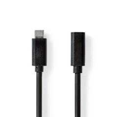 NEDIS Câble USB - USB 3.2 Gen 1 - Connecteur USB-C - Prise USB-C - 4K@60Hz - 5 Gbps - Nickelé - 2.00 m - Rond - PVC - Noir - Boî