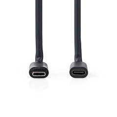 NEDIS Câble USB - USB 3.2 Gen 1 - Connecteur USB-C - Prise USB-C - 4K@60Hz - 5 Gbps - Nickelé - 2.00 m - Rond - PVC - Noir - Boî