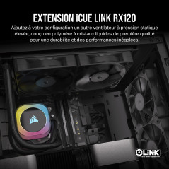 Corsair iCUE Link RX120 Ventilateur PWM 120mm - Roulement à Dôme Magnétique - Ventilateur Simple - Noir