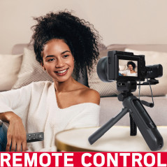 AgfaPhoto Realishot VLG-4K Kit Vlogging - Caméra 24MP, Vidéo 4K, Ecran LCD 3'', Zoom Numérique 16X, Capteur CMOS, Batterie Lithi