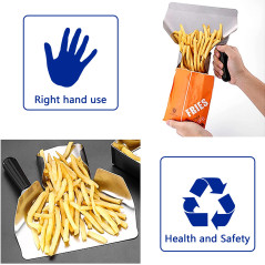 SEABABOO Pelle à Pop Corn Stainless Pelle à Frites Épaissir Pelle à Frites avec poignée Frites durables en Acier Inoxydable Corn