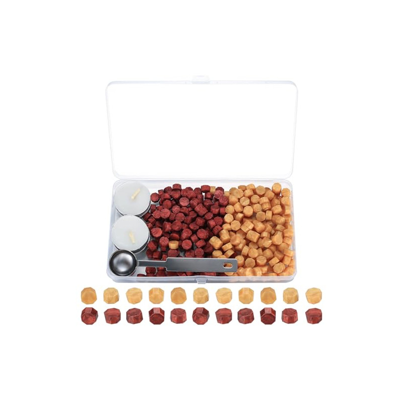 Perles de Cacheter, Bâtonnets Octogonaux, Kit de Sceau avec Bougies Thé, Cuillère, pour Timbres de Sceau, Perles de Cire de Lett Perles de Cacheter, Bâtonnets Octogonaux, Kit de Sceau avec Bougies Thé, Cuillère, pour Timbres de Sceau, Perles de Cire de Lett