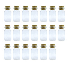 WYAN 20Pcs 7ML Petite Bouteille en Verre,Tube a Essai Verre pour Les Mariages,Set Petit Flacon Verres,Bocaux en Verres Mariage,