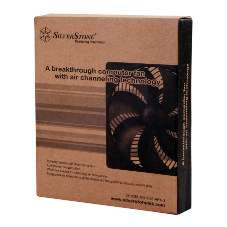 SilverStone SST-AP181 - Air Penetrator ventilateur de 180mm pour ordinateur, Flux d'air performant, noir