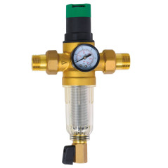 AQUA HEATING Réducteur de Pression de l'eau avec Manomètre et Compteur Régulateur 1" avec Filtre à Tamis Vanne de Réduction de P