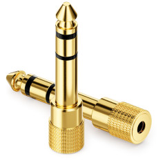 deleyCON Adaptateur Jack [2 Pièces] 6,35mm vers 3,5mm - Coupleur Audio Stéréo Adaptateur Jack - pour Casque Guitare Hi-FI Récept