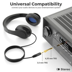 deleyCON Adaptateur Jack [2 Pièces] 6,35mm vers 3,5mm - Coupleur Audio Stéréo Adaptateur Jack - pour Casque Guitare Hi-FI Récept