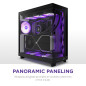 Nzxt H6 Flow RGB CC-H61FB-R1 Boîtier Moyen-Tour Compact Double Chambre Airflow Comprend 3 Ventilateurs 120 mm RGB Panneaux panor