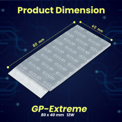 Gelid Solutions GP-Extreme 80x40x1.5mm (2pcs)-Pads Thermiques 12W-Excellente Conduction Thermique-Comble les Espaces Idéal Insta