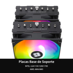 Thermalright Phantom Spirit 120SE ARGB Refroidisseur de CPU, Refroidisseur de CPU à 7 caloducs, Double ventilateur 120mm PWM, Te