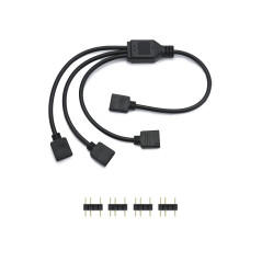 QWORK® Câble répartiteur ARGB, 5 V, 3 broches, cable rgb pc, 1 prise vers 3 fiches, 30 cm, pour refroidisseur CPU et ventilateur