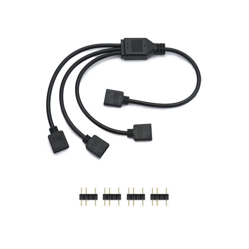 QWORK® Câble répartiteur ARGB, 5 V, 3 broches, cable rgb pc, 1 prise vers 3 fiches, 30 cm, pour refroidisseur CPU et ventilateur QWORK® Câble répartiteur ARGB, 5 V, 3 broches, cable rgb pc, 1 prise vers 3 fiches, 30 cm, pour refroidisseur CPU et ventilateur