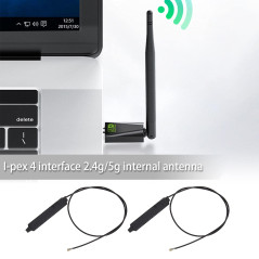 eMagTech 5X Câble d'antenne WiFi 2.4G 5G IPEX MHF4 28cm pour Signal Réseau 3G 4G LTE WCDMA pour Carte NGFF Intel 7260 7265 3160