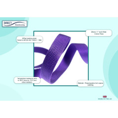 Direct Manufacturing Rouleau de sangle en polypropylène de 25 mm x 50 m pour le bricolage, sangles, harnais, arrimage et plus en