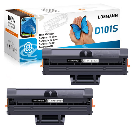 LOSMANN 2X Toner Compatible pour Samsung D101S MLT-D101S ML-2161 pour Samsung ML-2160 ML-2162 ML-2164 ML-2164W ML-2165 ML-2165W 