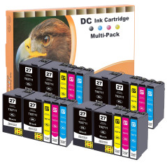 D&C 27 XL Cartouches d'encre Remplacer pour Epson 27 27XL pour Epson Workforce WF-7210DTW WF-7710DWF WF-7720DTWF WF-3620DWF WF-3