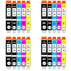 Amaprint 20 XL Cartouches Compatible avec HP 364 364XL PBK pour DeskJet 5445 5460 OfficeJet 7515 PhotoSmart 7510 7520 B8550 C532